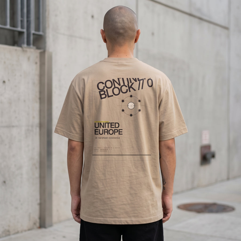 Europe Unite – Continental Utility Oversized Tee (Khaki)