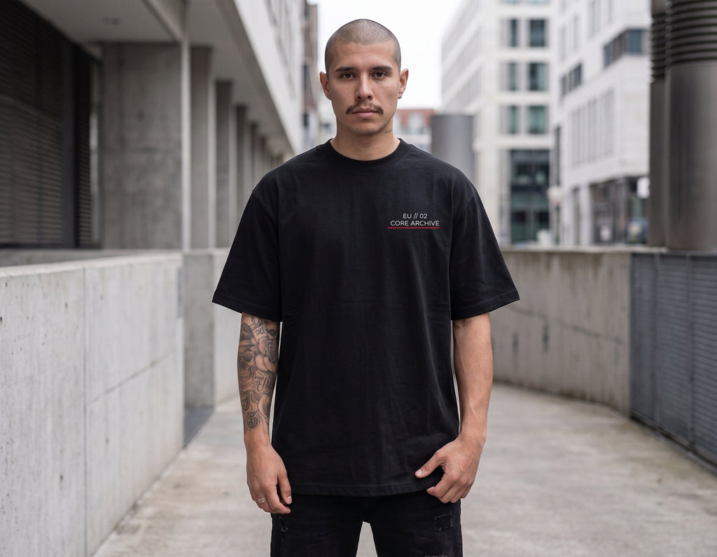 Europe Unite – Minimalist Archive Oversized Tee (Black)
